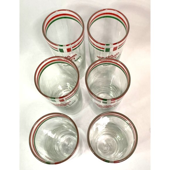 Old Spaghetti Factory Italian Soda Glasses Red Green Set of 5 - Picture 7 of 7